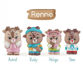 4 personnages famille "Renne" 